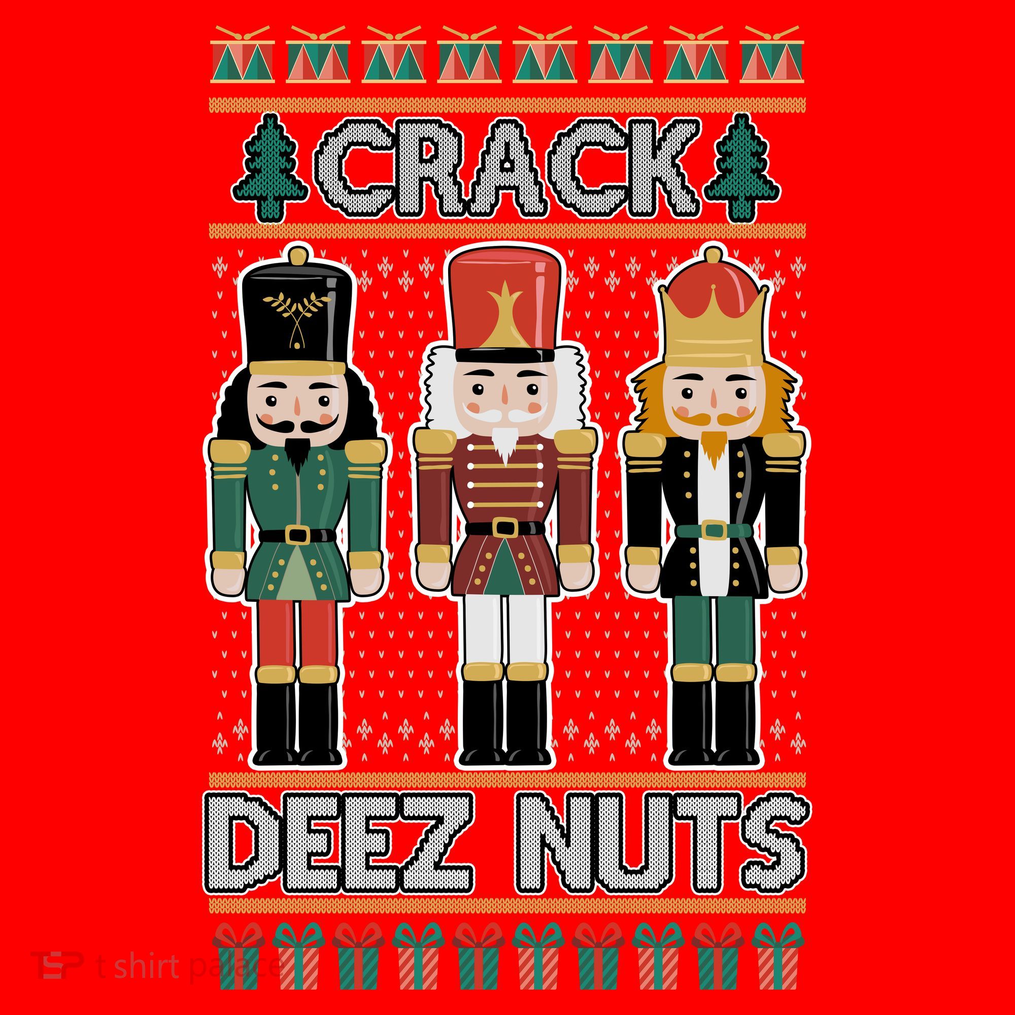 Crack Deez Nuts Nutcracker Ugly Christmas Sweater Doggie Tank