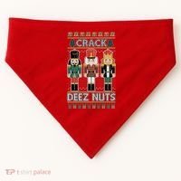 Crack Deez Nuts Nutcracker Ugly Christmas Sweater USA-Made Doggie Bandana thumb 0