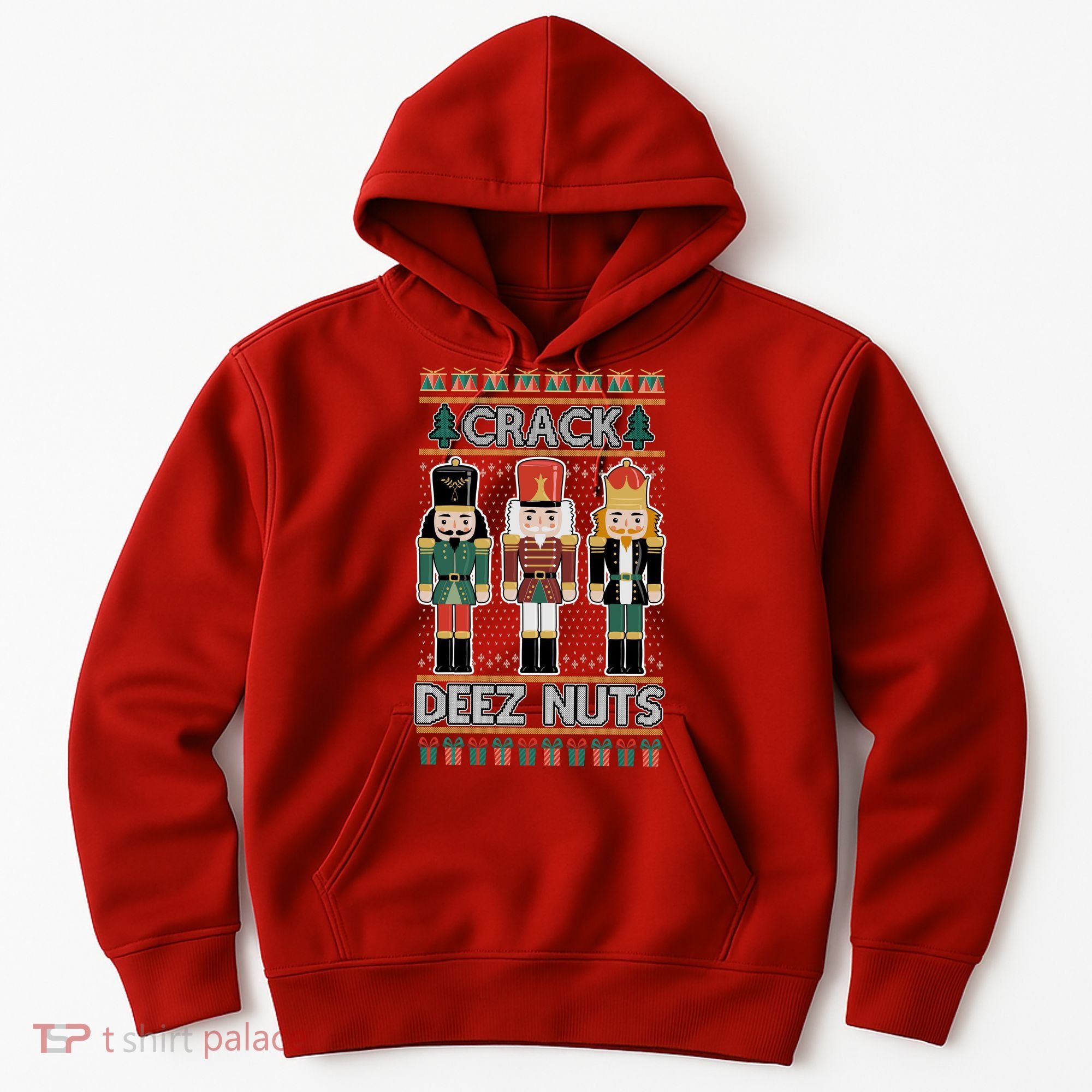 Crack Deez Nuts Nutcracker Ugly Christmas Sweater Hoodie