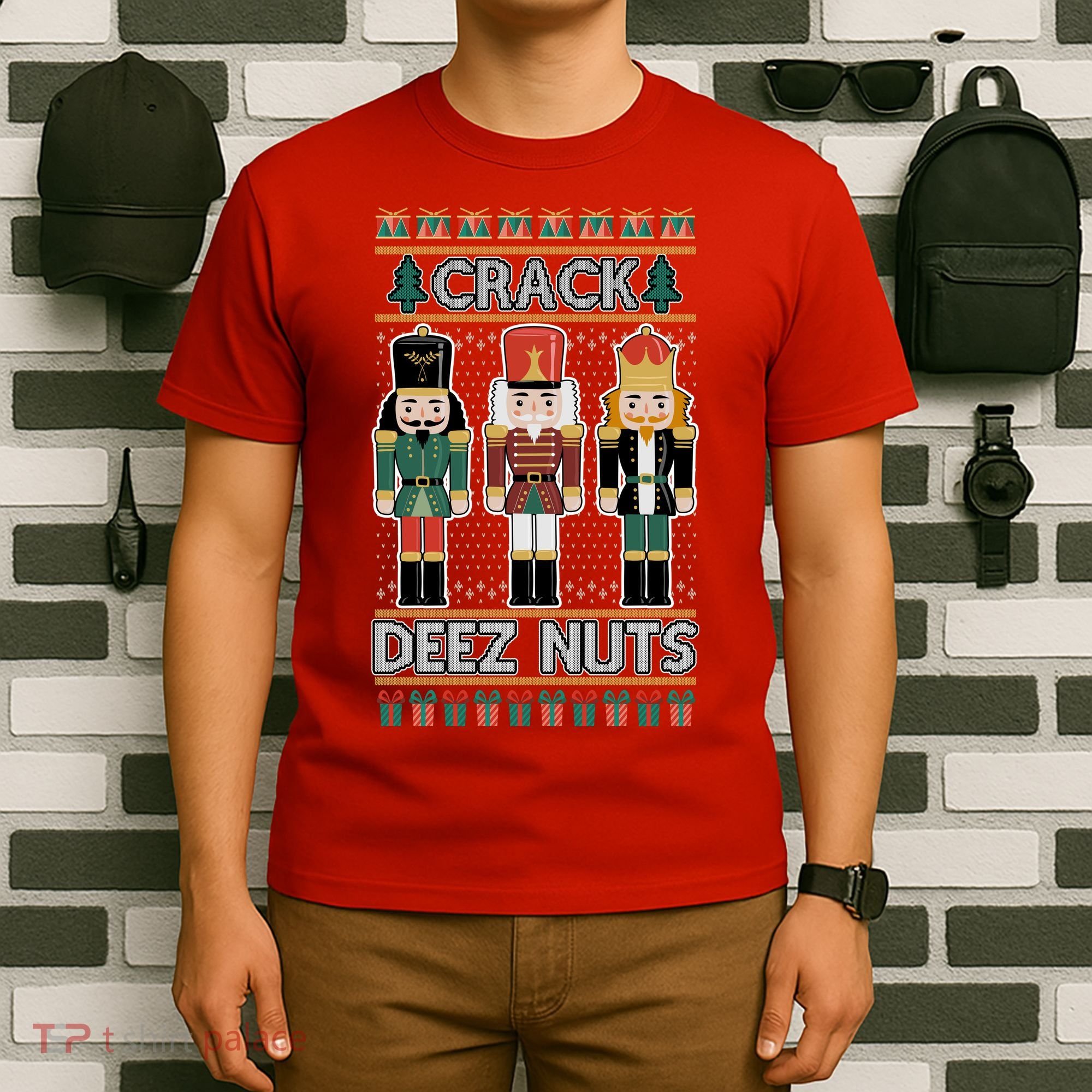 Crack Deez Nuts Nutcracker Ugly Christmas Sweater T-Shirt