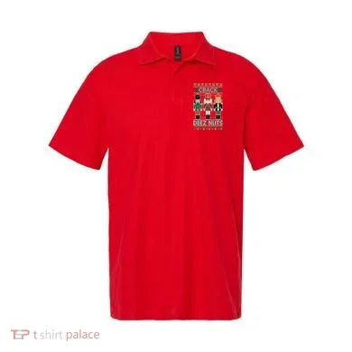 Crack Deez Nuts Nutcracker Ugly Christmas Sweater Polo