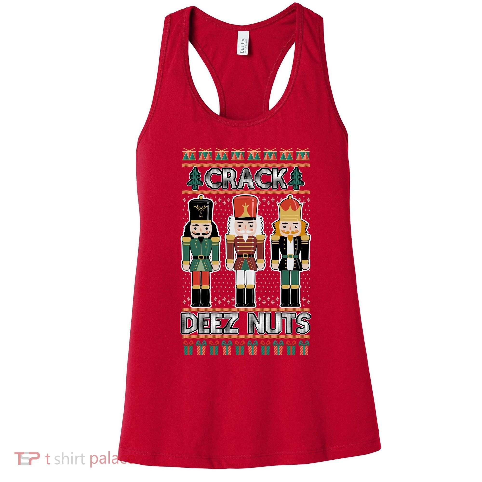 Crack Deez Nuts Nutcracker Ugly Christmas Sweater Women's Tank Top
