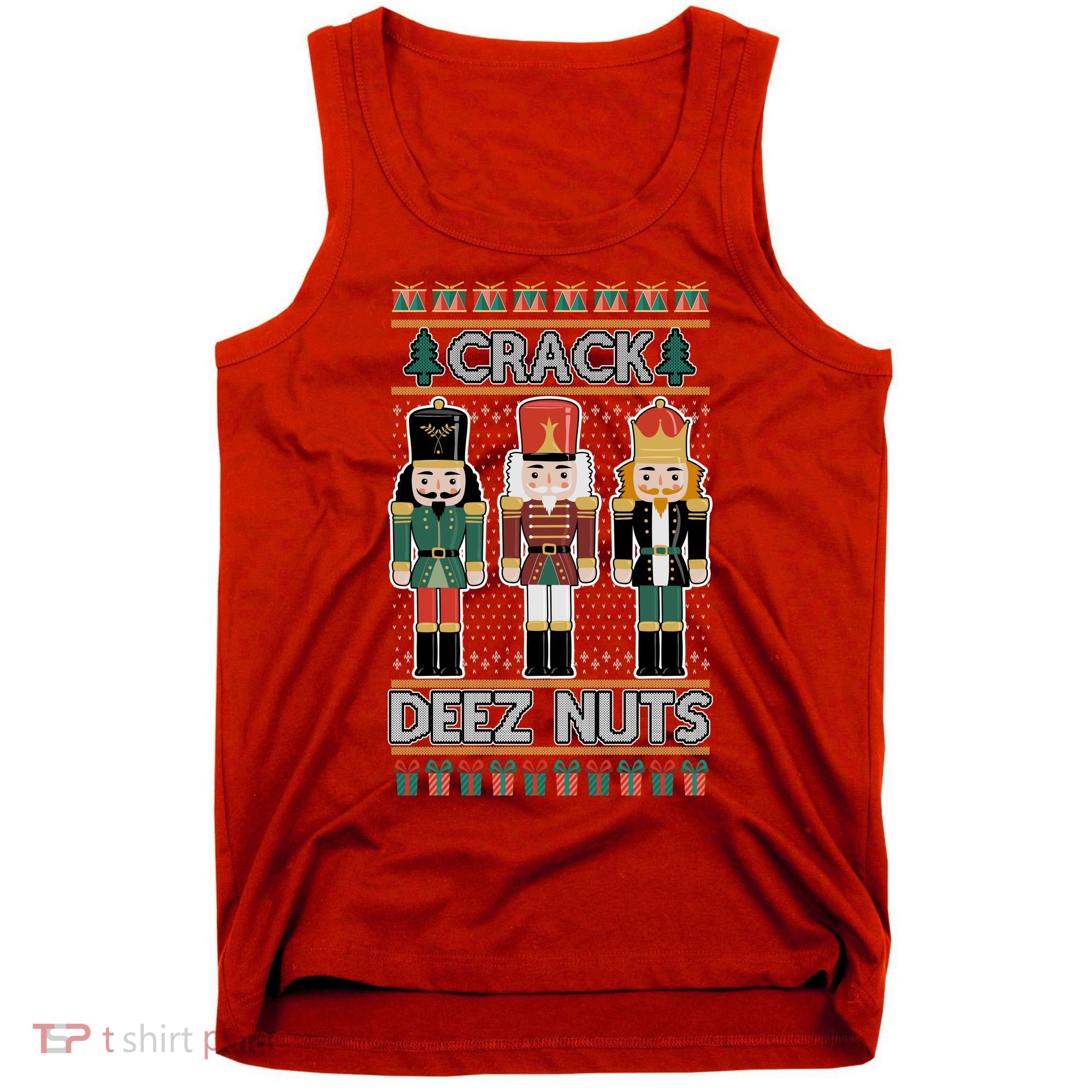 Crack Deez Nuts Nutcracker Ugly Christmas Sweater Tank Top