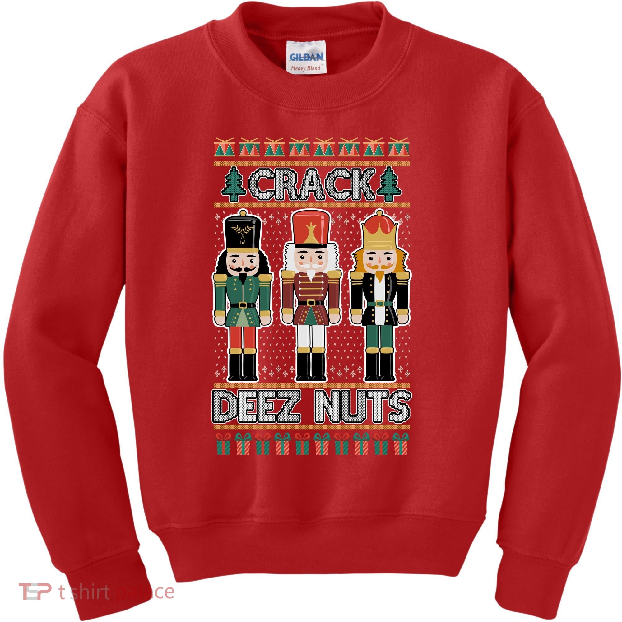 Crack Deez Nuts Nutcracker Ugly Christmas Sweater Kids Sweatshirt