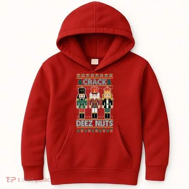 Crack Deez Nuts Nutcracker Ugly Christmas Sweater Kids Hoodie