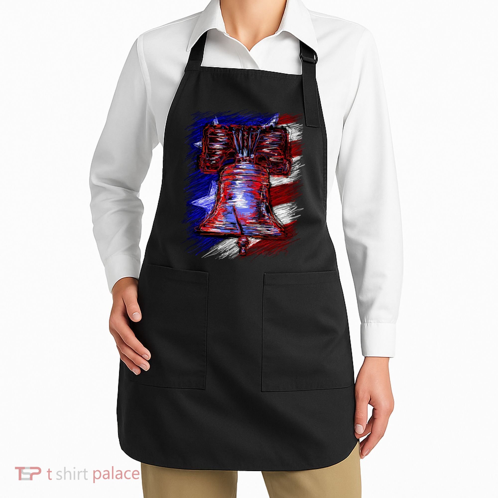 Cracked Liberty Bell Freedom America Apron