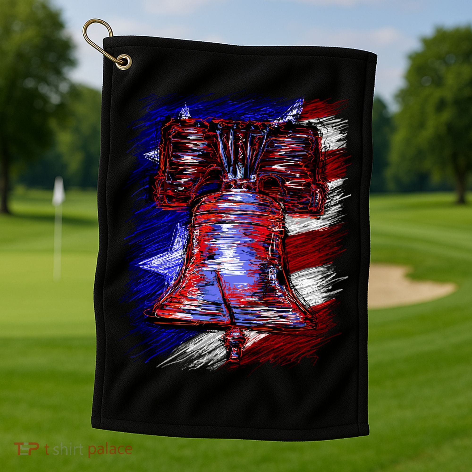 Cracked Liberty Bell Freedom America Golf Towel