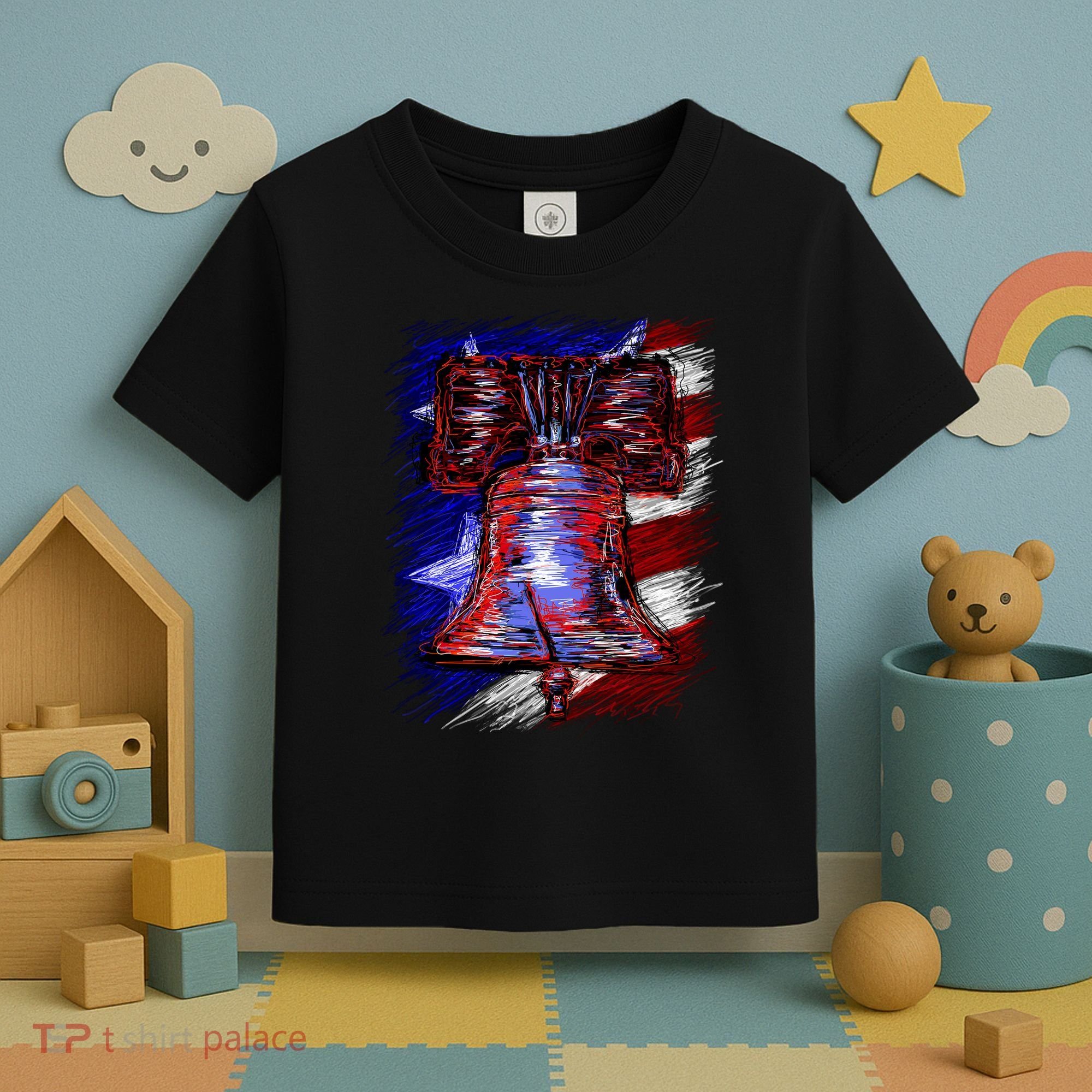 Cracked Liberty Bell Freedom America Toddler T-Shirt