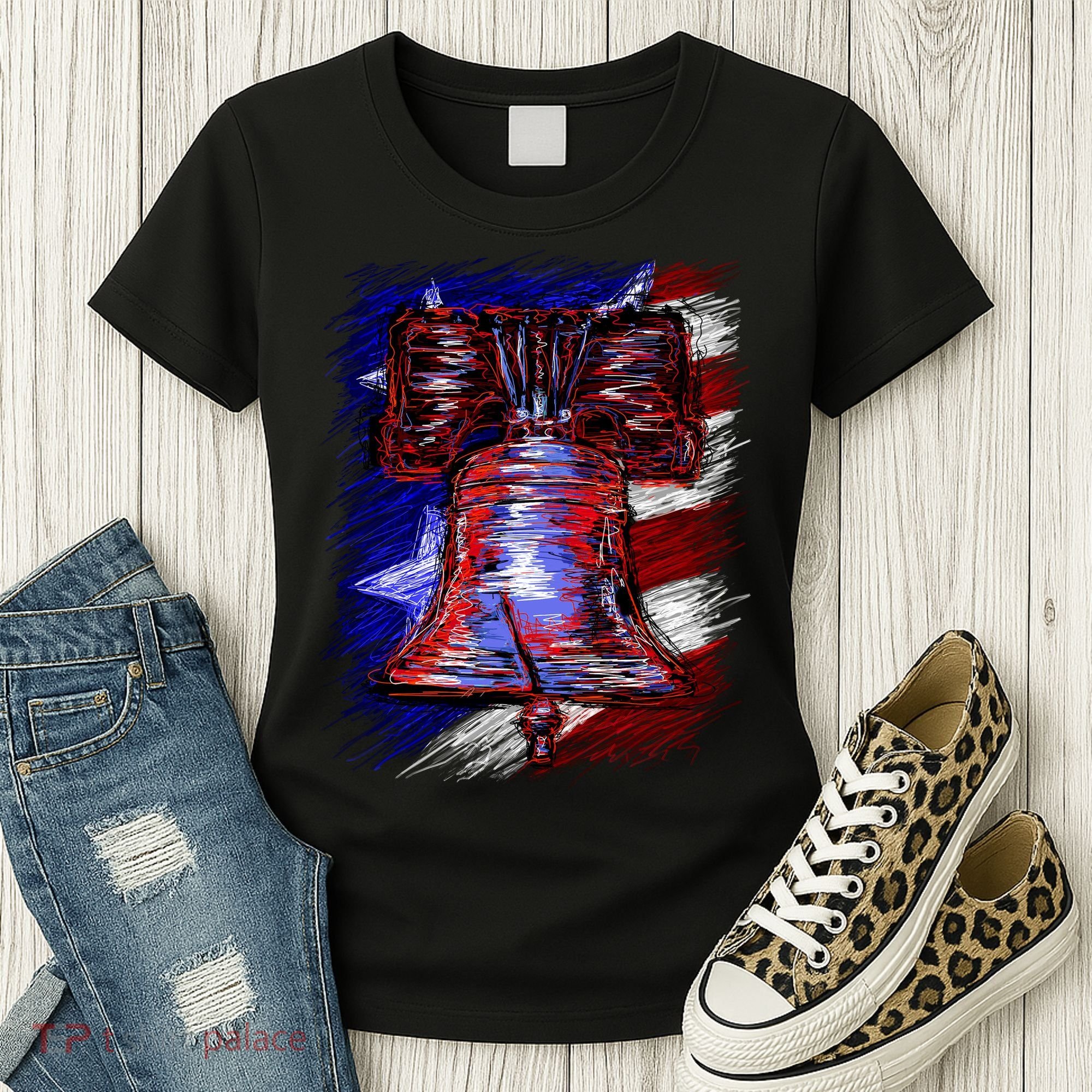 Cracked Liberty Bell Freedom America Women's T-Shirt
