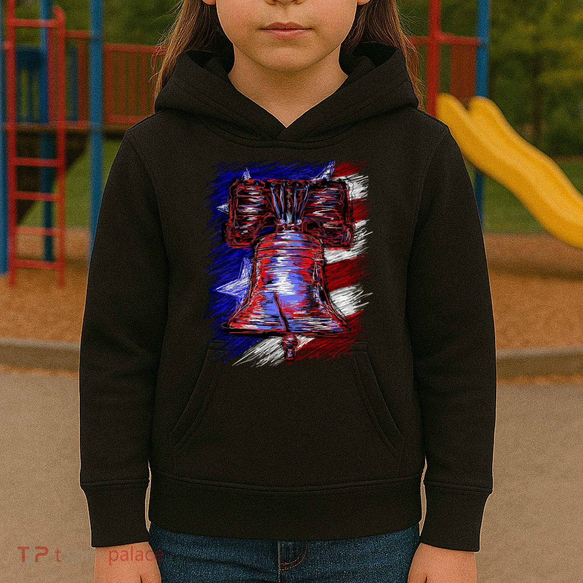 Cracked Liberty Bell Freedom America Kids Hoodie