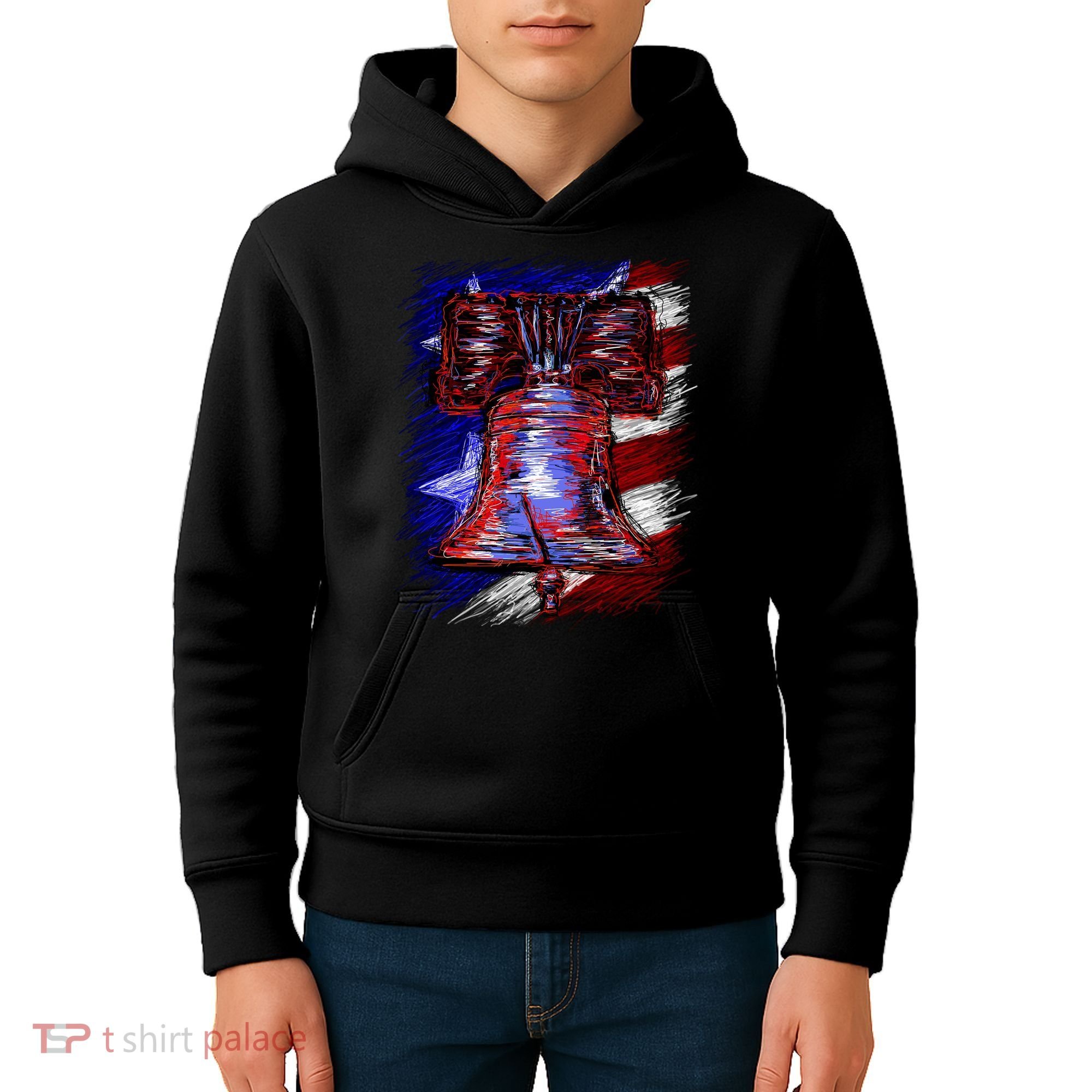 Cracked Liberty Bell Freedom America Kids Hoodie