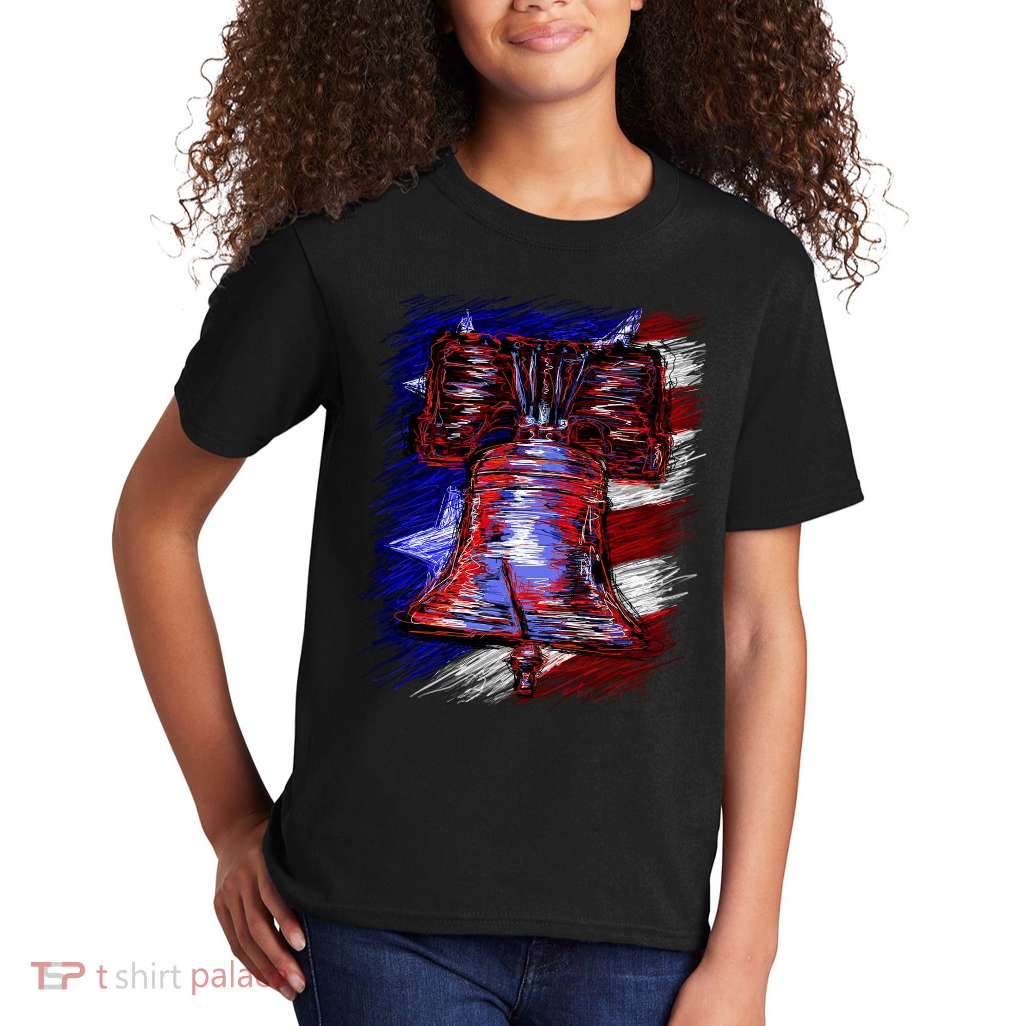 Cracked Liberty Bell Freedom America Kids T-Shirt