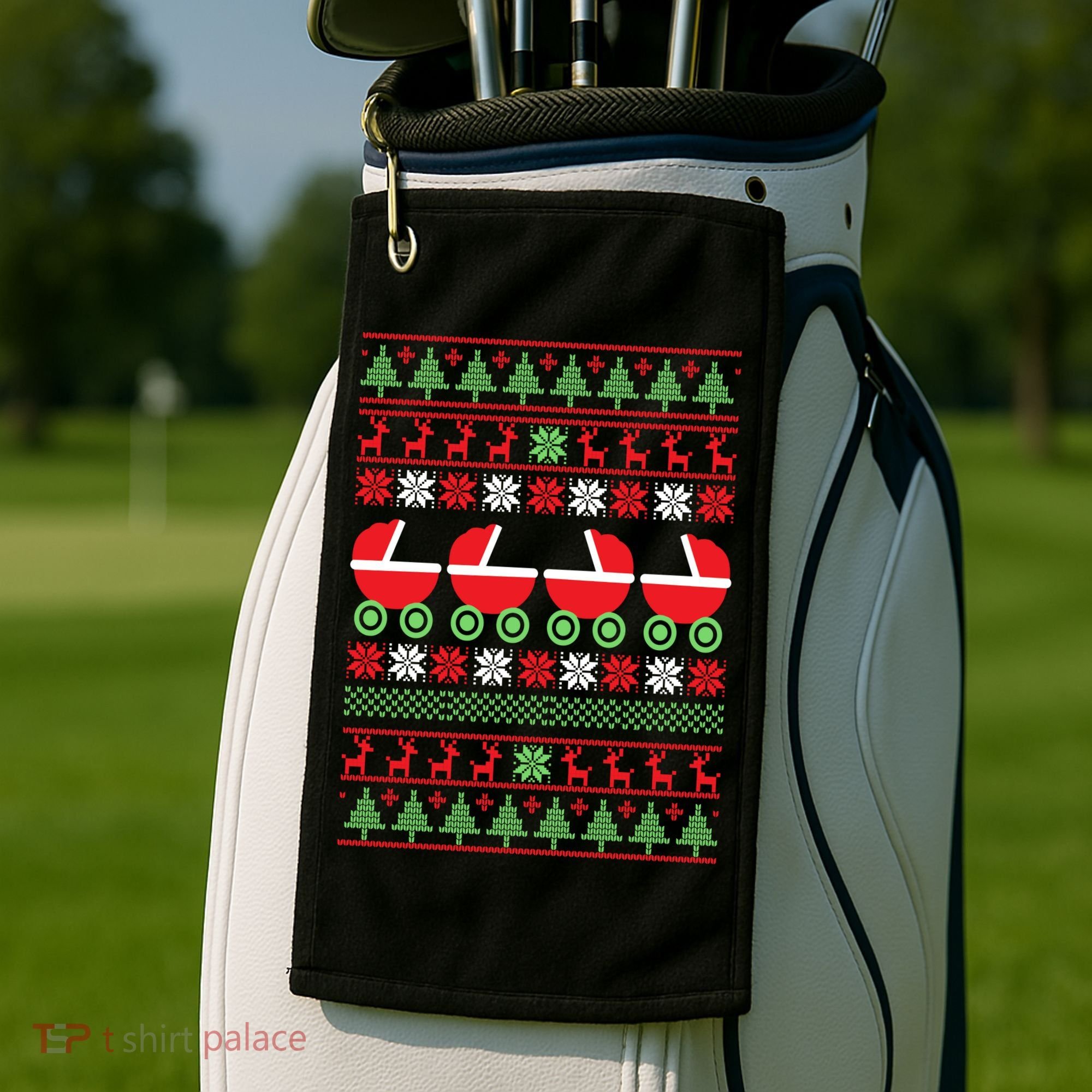Cradle Ugly Christmas Sweater Golf Towel