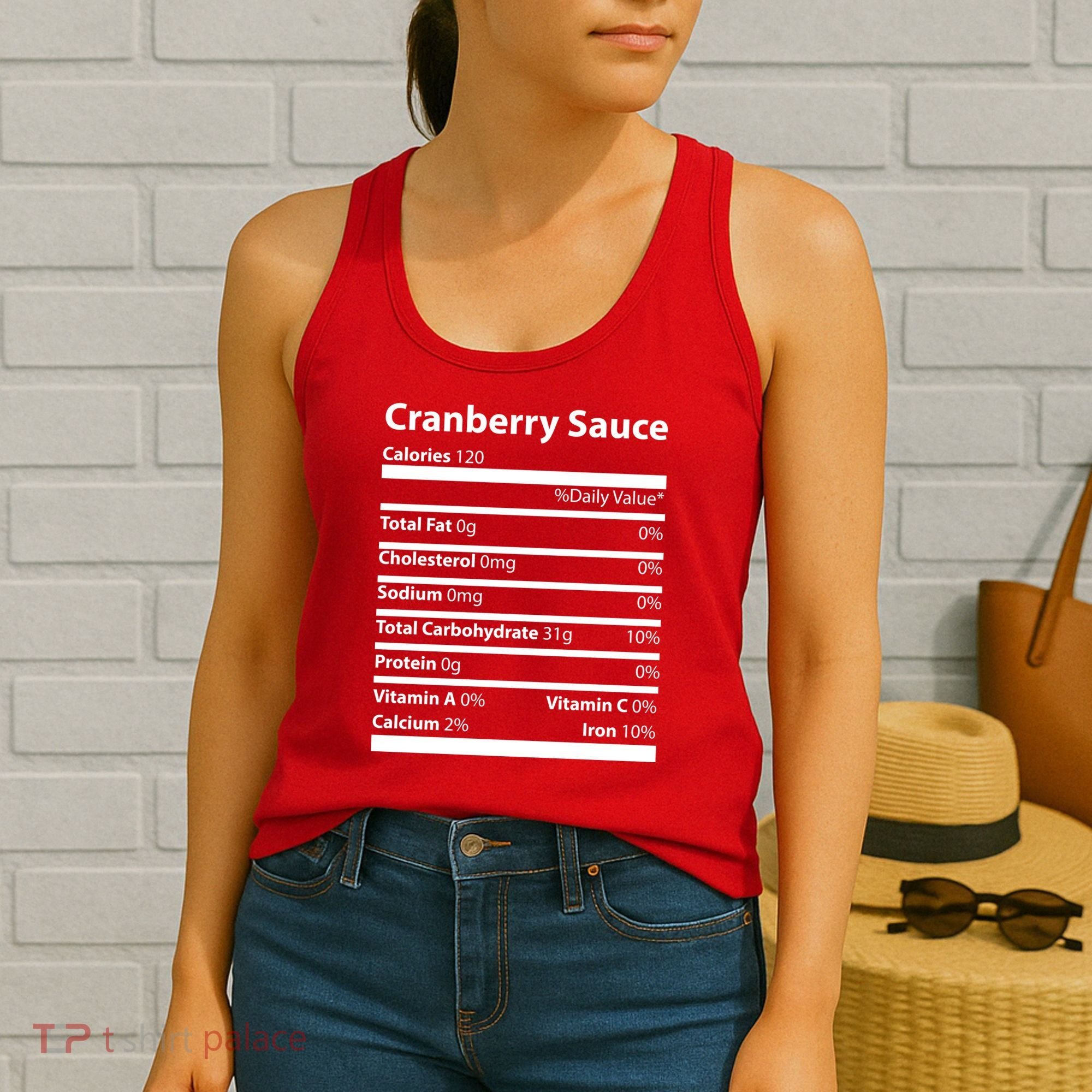 Cranberry Sauce Nutritional Facts Funny Thanksgiving Women's Tank Top