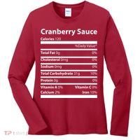 Cranberry Sauce Nutritional Facts Funny Thanksgiving Women's Long Sleeve Shirt thumb 0