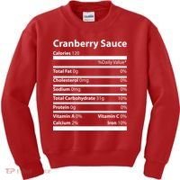 Cranberry Sauce Nutritional Facts Funny Thanksgiving Kids Sweatshirt thumb 0