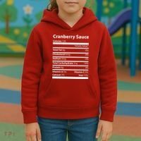 Cranberry Sauce Nutritional Facts Funny Thanksgiving Kids Hoodie thumb 3