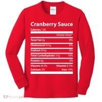 Cranberry Sauce Nutritional Facts Funny Thanksgiving Kids Long Sleeve Shirt thumb 0
