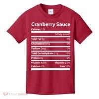 Cranberry Sauce Nutritional Facts Funny Thanksgiving Kids T-Shirt thumb 0