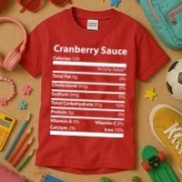 Cranberry Sauce Nutritional Facts Funny Thanksgiving Kids T-Shirt thumb 3