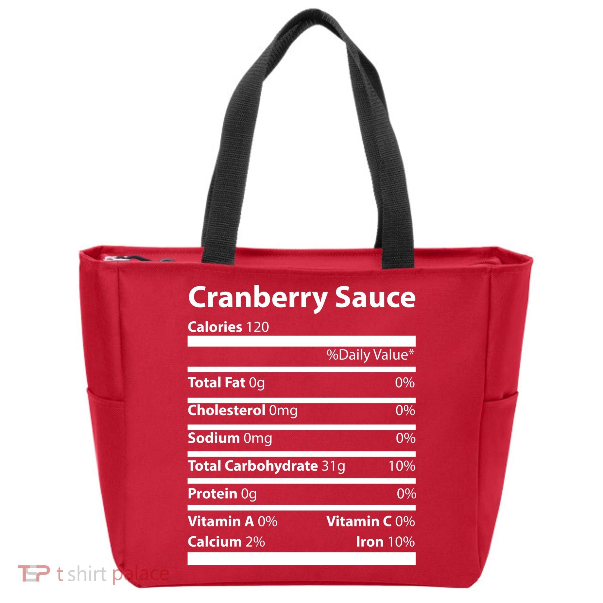 Cranberry Sauce Nutritional Facts Funny Thanksgiving Tote Bag