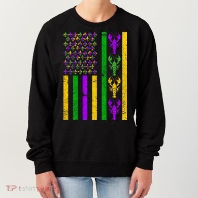 Crawfish Fleur-De-Lis Flag Mardi Gras Women's Sweatshirt