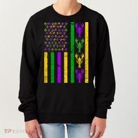 Crawfish Fleur-De-Lis Flag Mardi Gras Women's Sweatshirt thumb 0