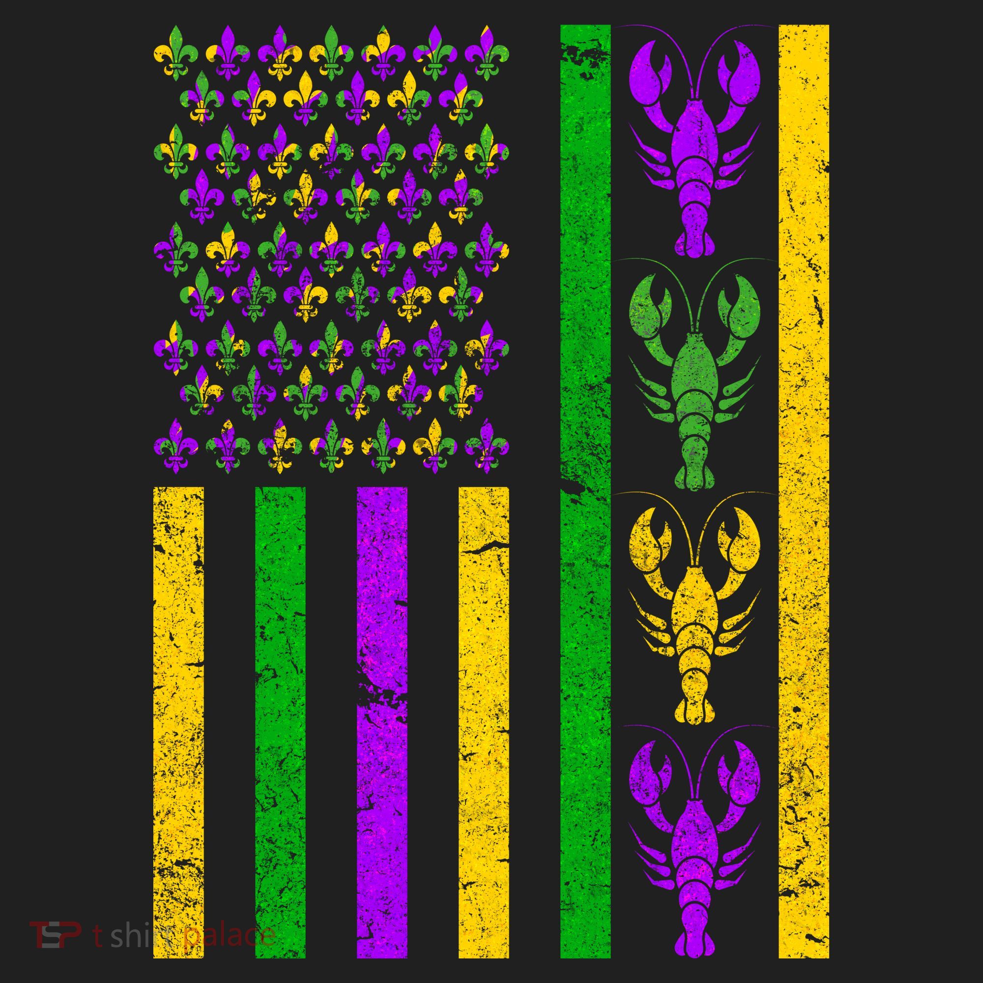Crawfish Fleur-De-Lis Flag Mardi Gras Women's Sweatshirt