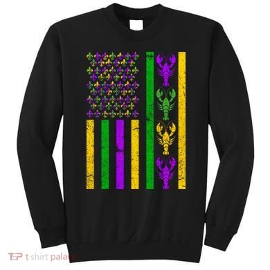 Crawfish Fleur-De-Lis Flag Mardi Gras Sweatshirt