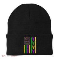 Crawfish Fleur-De-Lis Flag Mardi Gras Beanie thumb 0