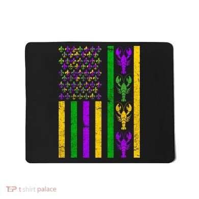 Crawfish Fleur-De-Lis Flag Mardi Gras Mousepad