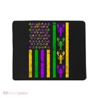 Crawfish Fleur-De-Lis Flag Mardi Gras Mousepad thumb 0