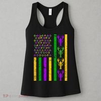 Crawfish Fleur-De-Lis Flag Mardi Gras Women's Tank Top thumb 3