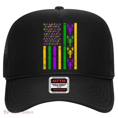Crawfish Fleur-De-Lis Flag Mardi Gras Hat