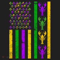 Crawfish Fleur-De-Lis Flag Mardi Gras Hat thumb 2