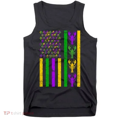 Crawfish Fleur-De-Lis Flag Mardi Gras Tank Top