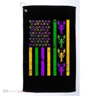 Crawfish Fleur-De-Lis Flag Mardi Gras Golf Towel