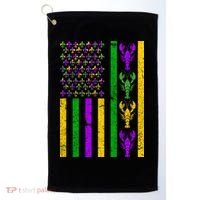 Crawfish Fleur-De-Lis Flag Mardi Gras Golf Towel thumb 0