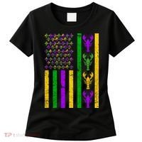 Crawfish Fleur-De-Lis Flag Mardi Gras Women's T-Shirt thumb 0