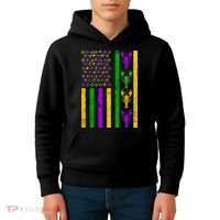 Crawfish Fleur-De-Lis Flag Mardi Gras Kids Hoodie thumb 4