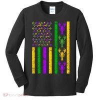 Crawfish Fleur-De-Lis Flag Mardi Gras Kids Long Sleeve Shirt thumb 0
