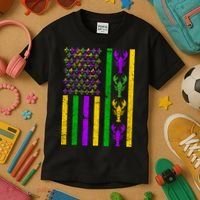Crawfish Fleur-De-Lis Flag Mardi Gras Kids T-Shirt thumb 3