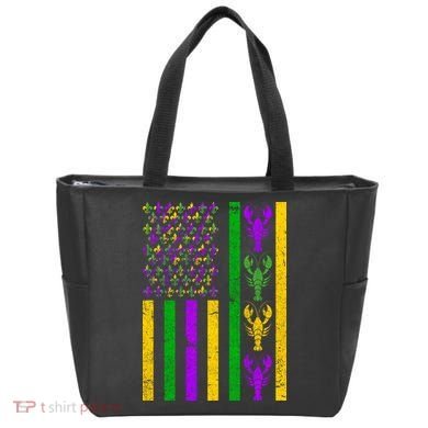 Crawfish Fleur-De-Lis Flag Mardi Gras Tote Bag