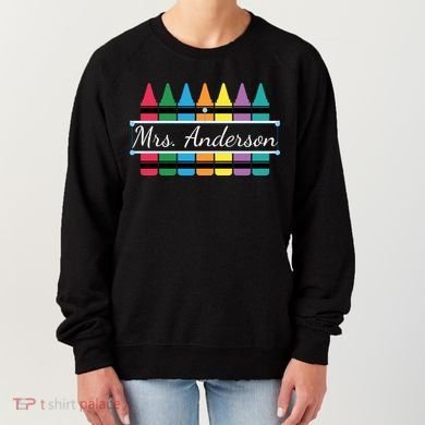 Crayon Customized Teacher Custom Personalize Name Women's Sweatshirt