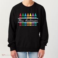 Crayon Customized Teacher Custom Personalize Name Women's Sweatshirt thumb 0