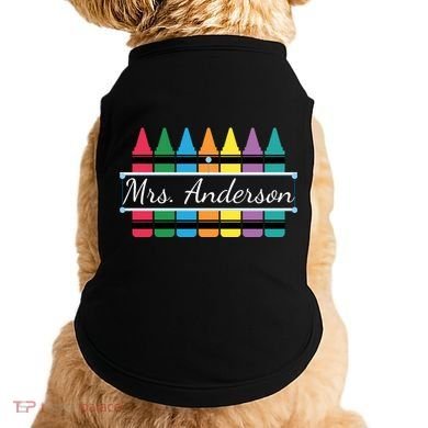 Crayon Customized Teacher Custom Personalize Name Doggie Tank