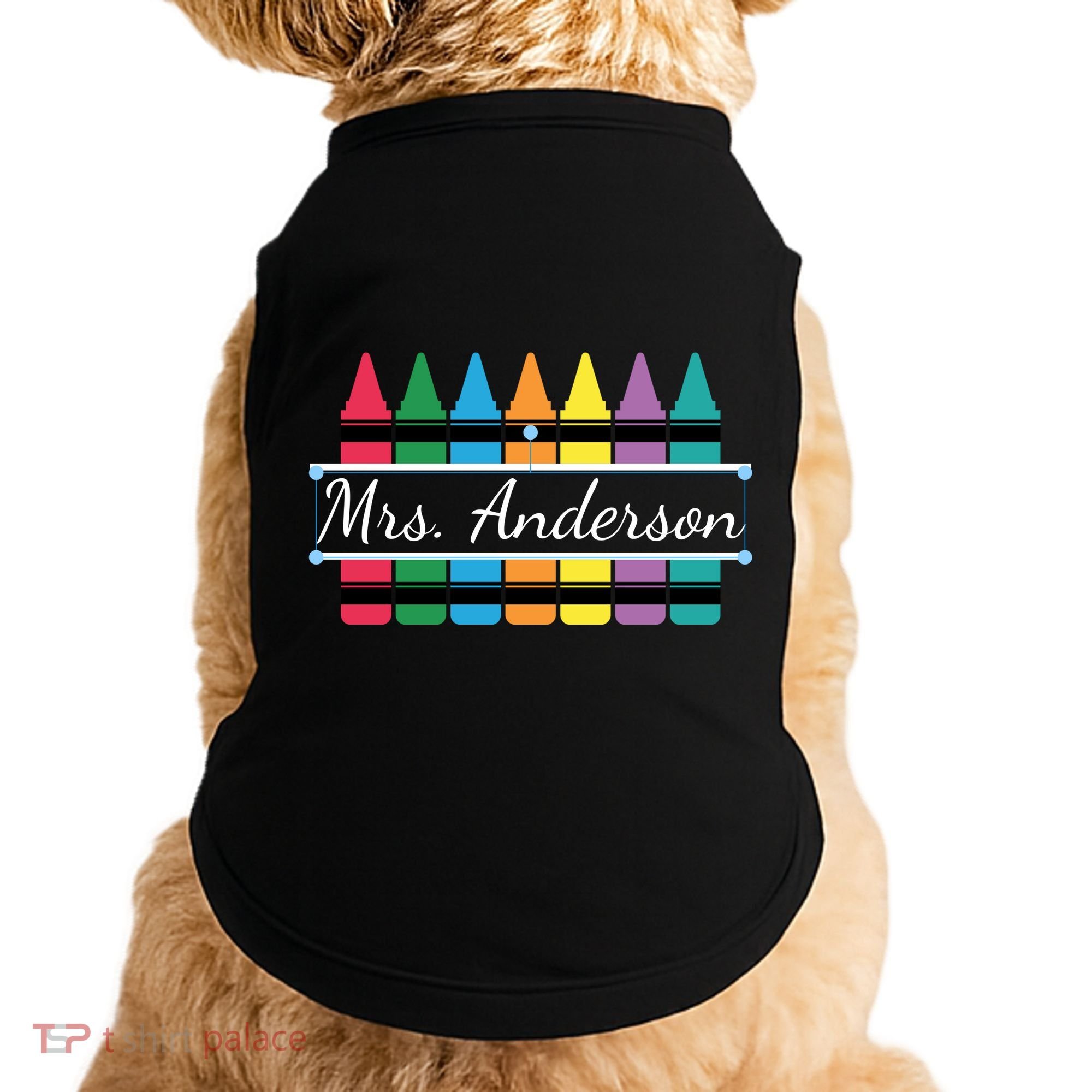 Crayon Customized Teacher Custom Personalize Name Doggie Tank