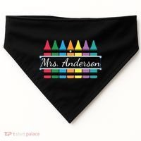 Crayon Customized Teacher Custom Personalize Name USA-Made Doggie Bandana thumb 0