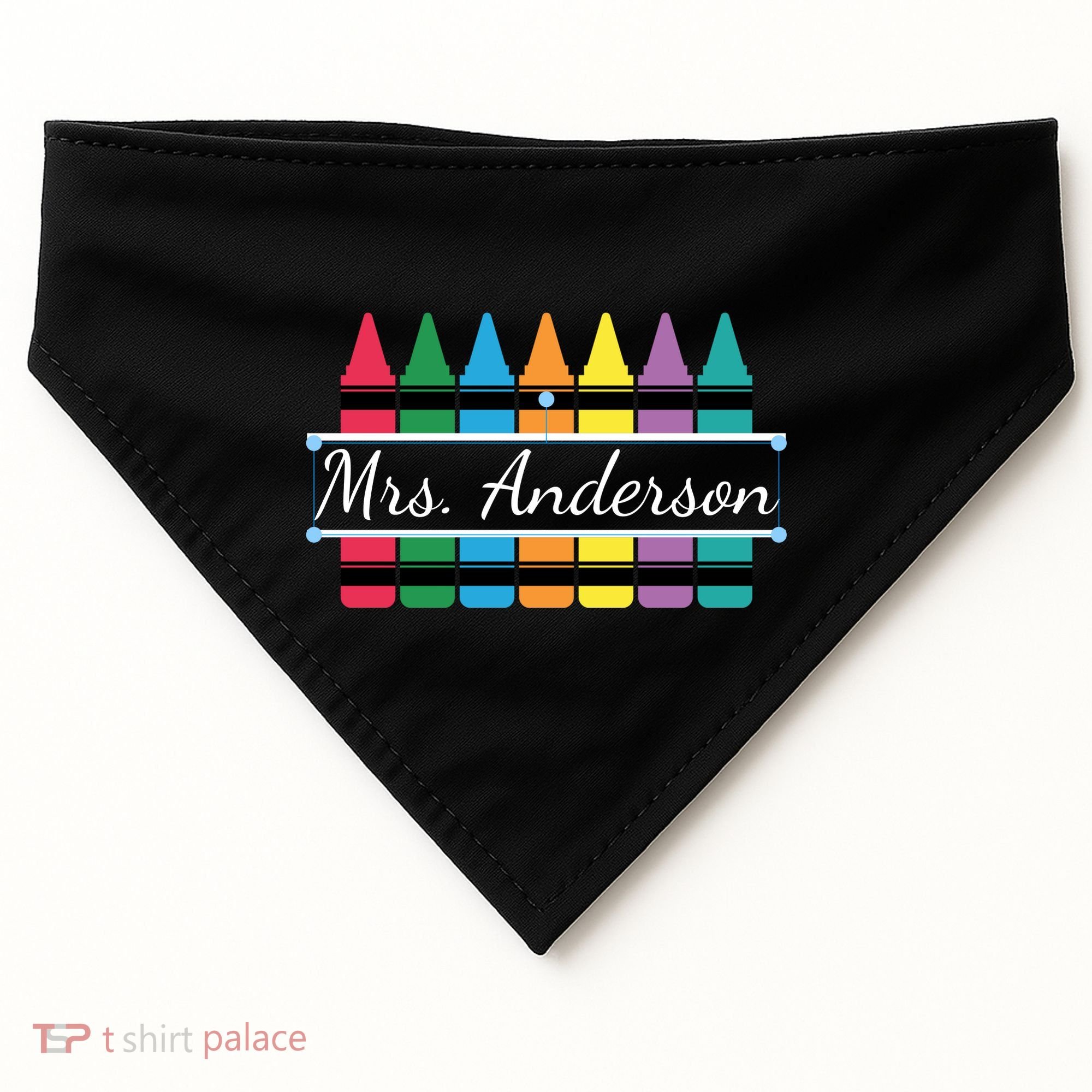 Crayon Customized Teacher Custom Personalize Name USA-Made Doggie Bandana