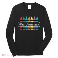 Crayon Customized Teacher Custom Personalize Name Long Sleeve Shirt thumb 0